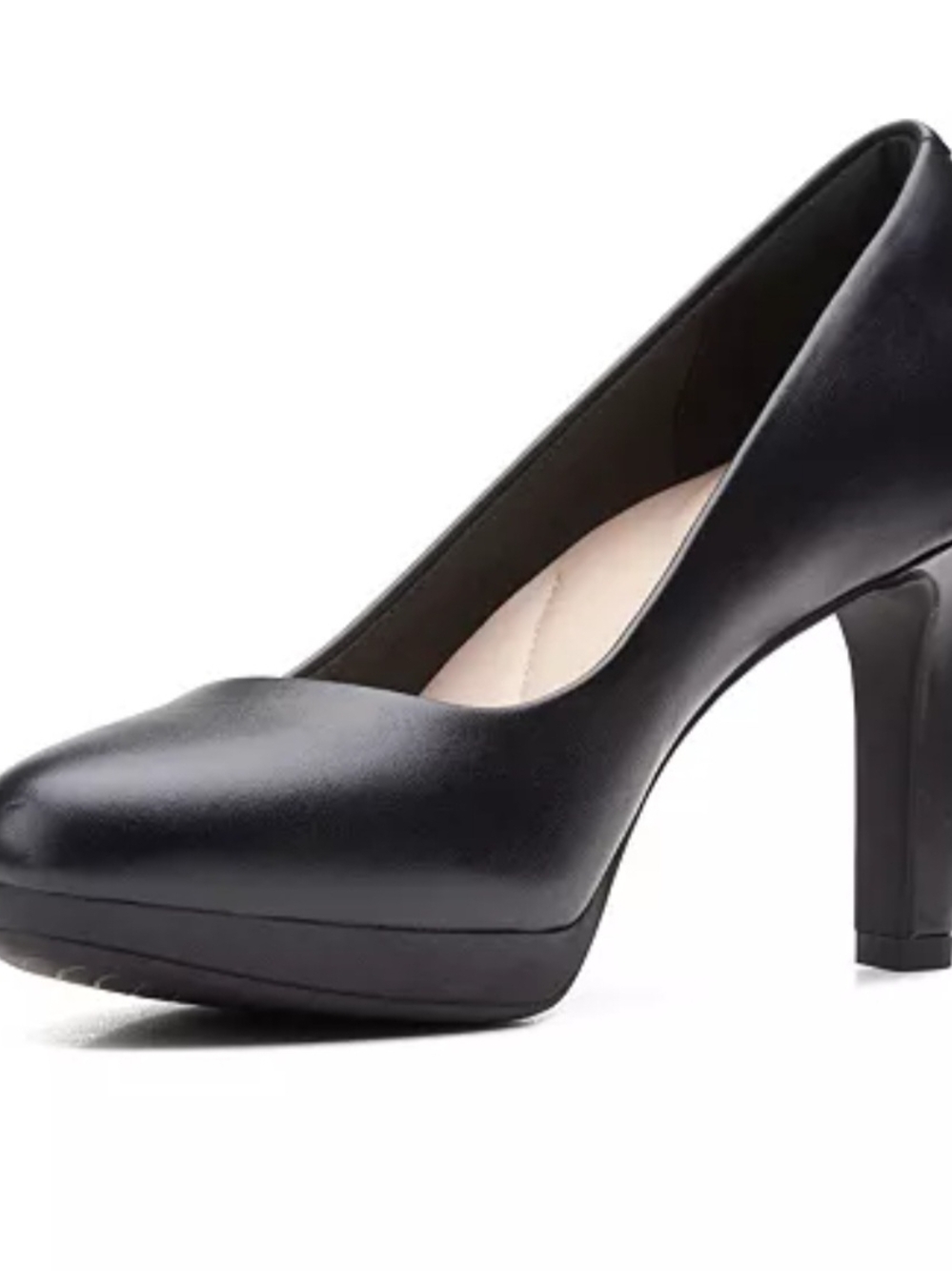 Clarks Black Leather High Heel Pumps for Women